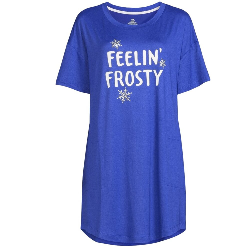 Womens Secret Treasures "FEELING FROSTY" Sleep Shirt Nightgown Size S/M 6-10 NWT